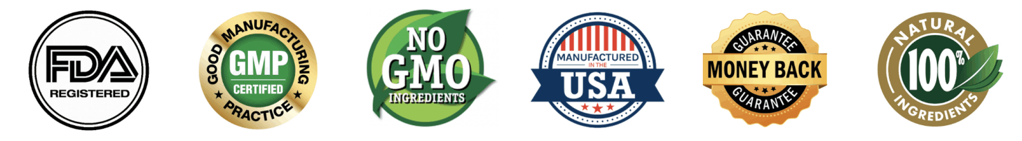 KeraFirm Pro trust seals: GMP Certified, Made in USA, Non-GMO, FDA Registered facility